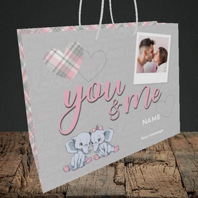 Picture of You & Me, Valentine's Design, Medium Landscape Gift Bag