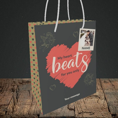 Picture of Beats For You, Valentine's Design, Small Portrait Gift Bag