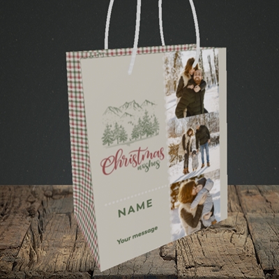 Picture of Winter Wishes, Christmas Design, Small Portrait Gift Bag