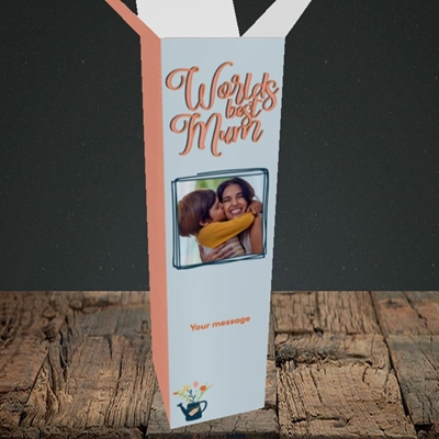 Picture of Worlds Best Mum, Mother's Day Design, Upright Bottle Box