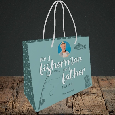 Picture of Fisherman, Father's Day Design, Small Landscape Gift Bag
