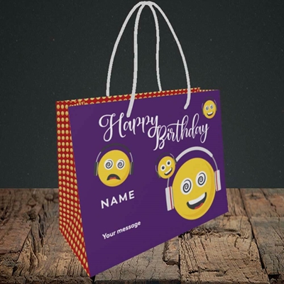 Picture of Smileys, (Without Photo) Birthday Design, Small Landscape Gift Bag