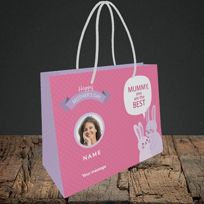 Picture of Mummy You Are The Best Bunny, Mother's Day Design, Small Landscape Gift Bag