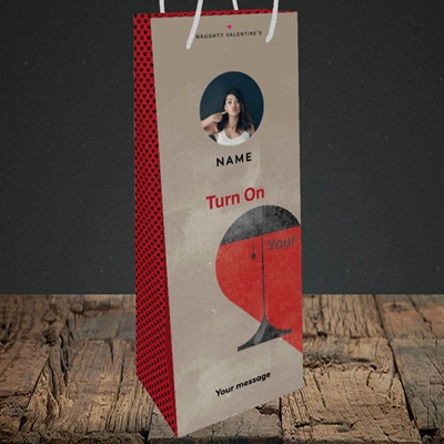 Picture of Turn On Your Red Light, Valentine's Design, Bottle Bag
