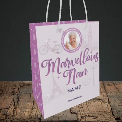Picture of Marvellous Nan, Mother's Day Design, Small Portrait Gift Bag