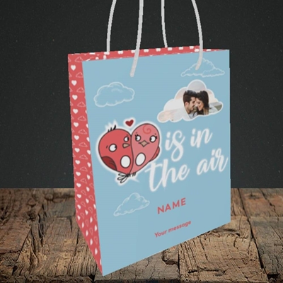 Picture of Love Is In The Air, Valentine's Design, Small Portrait Gift Bag