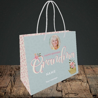 Picture of Grandma, Birthday Design, Small Landscape Gift Bag
