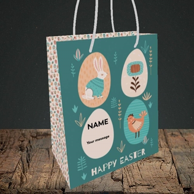 Picture of Easter Egg Farm(Without Photo), Easter Design, Small Portrait Gift Bag