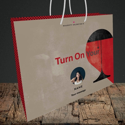 Picture of Turn On Your Red Light, Valentine's Design, Medium Landscape Gift Bag