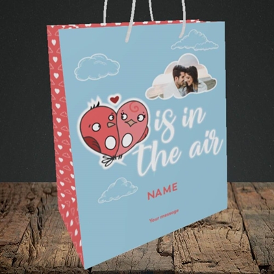 Picture of Love Is In The Air, Valentine's Design, Medium Portrait Gift Bag