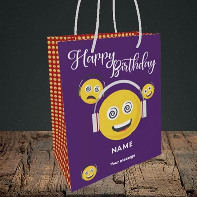 Picture of Smileys, (Without Photo) Birthday Design, Small Portrait Gift Bag