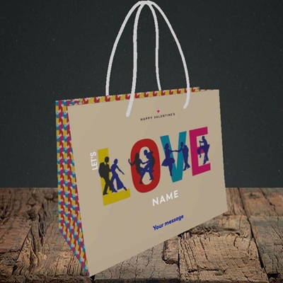 Picture of Let's Love Let's Dance(Without Photo), Valentine's Design, Small Landscape Gift Bag