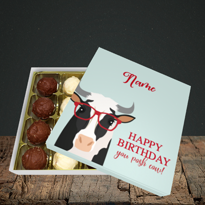 Picture of Cow, (Without Photo) Birthday Design, Choc 16