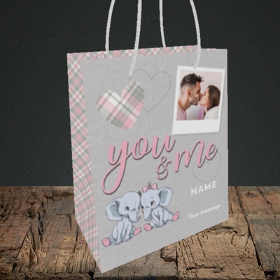 Picture of You & Me, Valentine's Design, Small Portrait Gift Bag