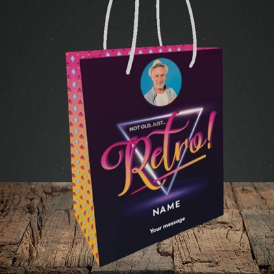 Picture of Just Retro, Birthday Design, Small portrait Gift Bag