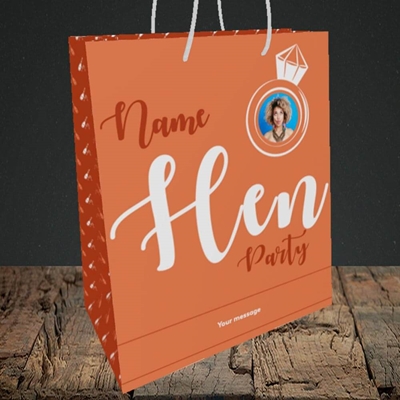 Picture of Hen Party Orange, Wedding Design, Medium Portrait Gift Bag