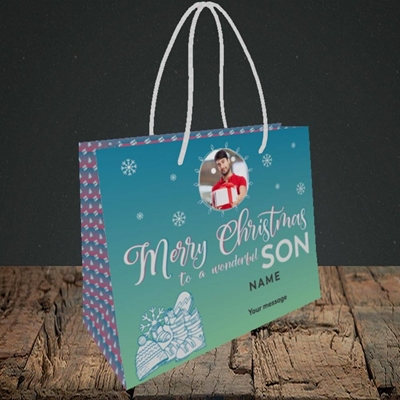 Picture of Wonderful Son, Christmas Design, Small Landscape Gift Bag