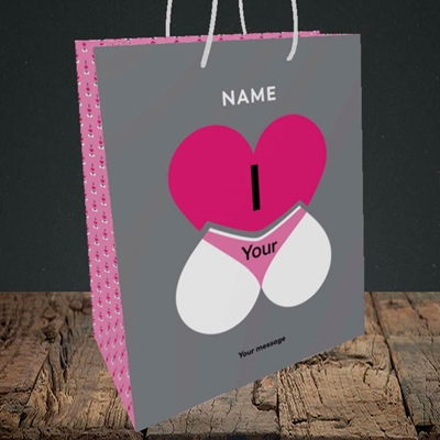 Picture of I Love Your Bum(Without Photo), Valentine's Design, Medium Portrait Gift Bag