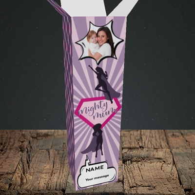 Picture of Mighty Mum, Mother's Day Design, Upright Bottle Box