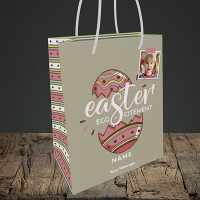 Picture of Egg-citement, Easter Design, Small Portrait Gift Bag