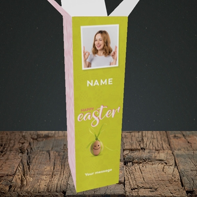 Picture of Bow Bunny Egg, Easter Design, Upright Bottle Box