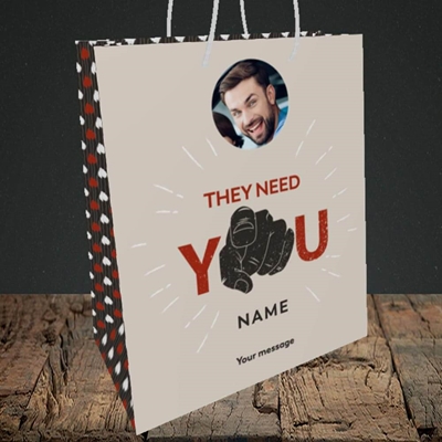 Picture of They Need You, New Job Design, Medium Portrait Gift Bag 