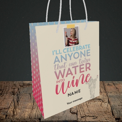 Picture of Water To Wine, Easter Design, Small Portrait Gift Bag