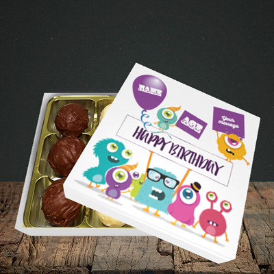 Picture of Monster, (Without Photo and editable age) Birthday Design, Choc 9