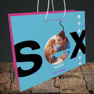 Picture of Sex Bomb - Blue, Valentine's Design, Medium Landscape Gift Bag