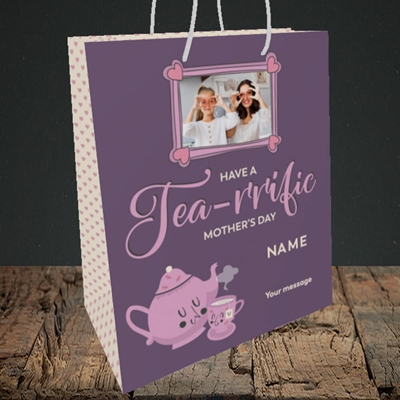 Picture of Tea-rrific, Mother's Day Design, Medium Portrait Gift Bag