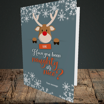 Picture of Naughty, (Without Photo) Christmas Design, Portrait Greetings Card
