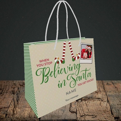 Picture of Believing In Santa, Christmas Design, Small Landscape Gift Bag