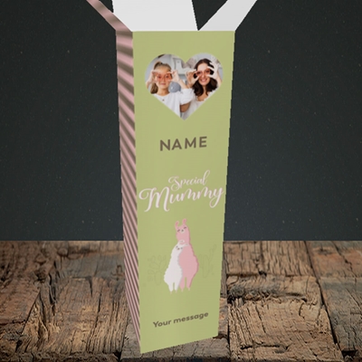 Picture of Mummy Lama, Mother's Day Design, Upright Bottle Box