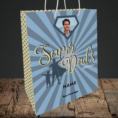 Picture of Super Dad, Birthday Design, Medium Portrait Gift Bag