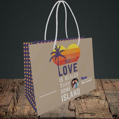 Picture of Our Love Is Realer, Valentine's Design, Small Landscape Gift Bag