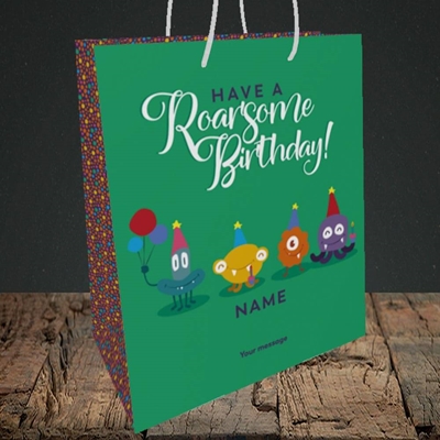 Picture of Roarsome(Without Photo), Birthday Design, Medium Portrait Gift Bag