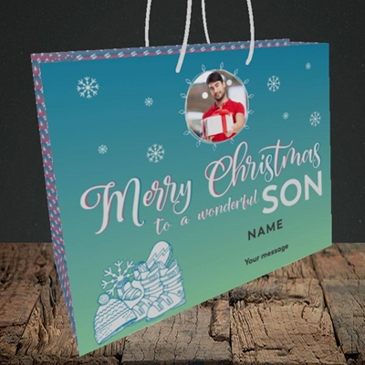 Picture of Wonderful Son, Christmas Design, Medium Landscape Gift Bag