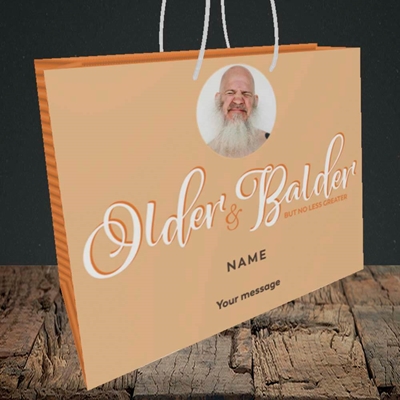 Picture of Older & Balder, Birthday Design, Medium Landscape Gift Bag