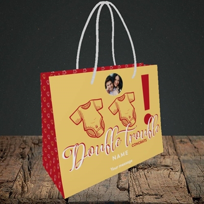 Picture of Double Trouble, New Baby Design, Small Landscape Gift Bag