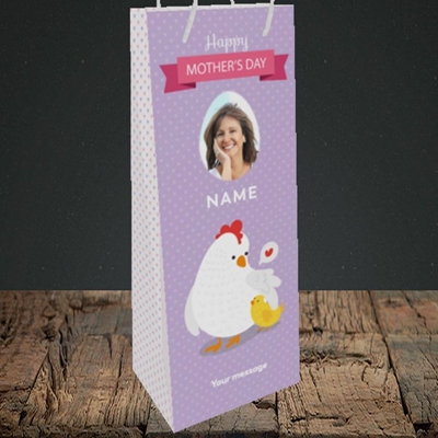 Picture of Hen & Chick, Mother's Day Design, Bottle Bag
