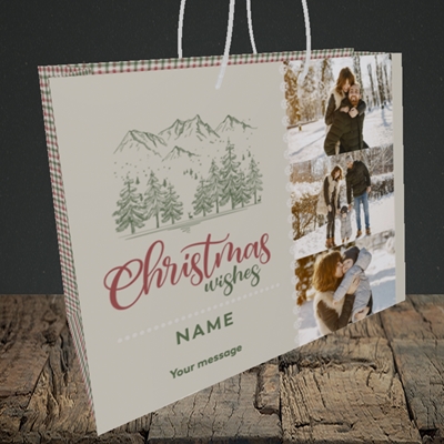 Picture of Winter Wishes, Christmas Design, Medium Landscape Gift Bag