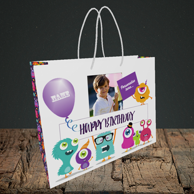 Picture of Monster, Birthday Design, Small Landscape Gift Bag
