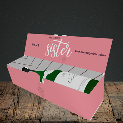 Picture of Soul Sister, (Without Photo) Birthday Design, Lay-down Bottle Box