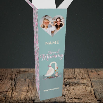 Picture of Mummy Swan, Mother's Day Design, Upright Bottle Box