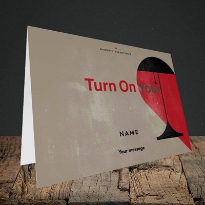 Picture of Turn On Your Red Light (Without Photo), Valentine's Design, Landscape Greetings Card