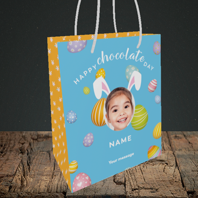 Picture of Chocolate Day, Easter Design, Small Portrait Gift Bag