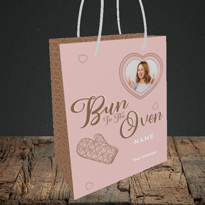 Picture of Bun In The Oven, Pregnancy Design, Small portrait Gift Bag