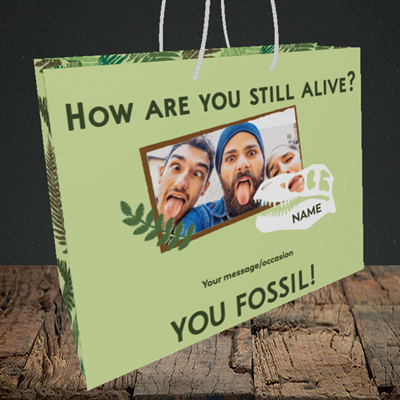 Picture of Fossil, Birthday Design, Medium Landscape Gift Bag