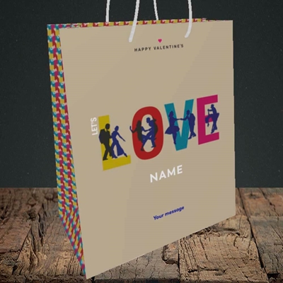 Picture of Let's Love Let's Dance(Without Photo), Valentine's Design, Medium Portrait Gift Bag
