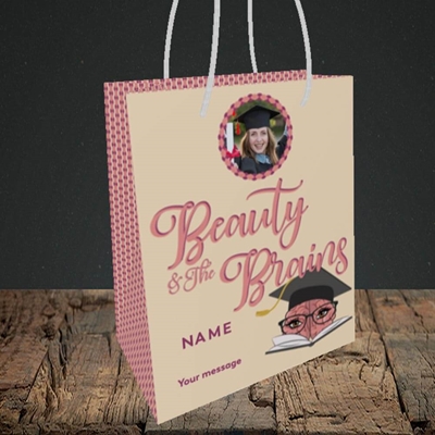 Picture of Beauty & The Brain, Graduation Design, Small Portrait Gift Bag
